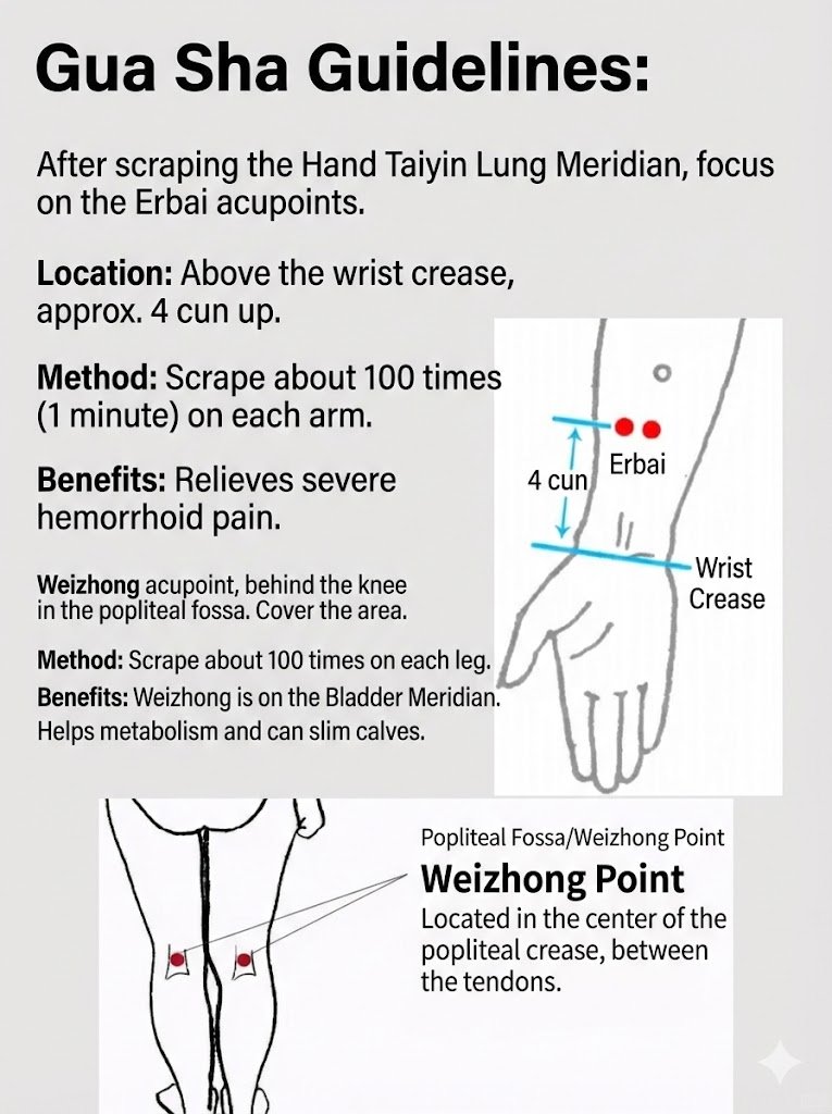 Chinese medicine Guasha for Hemorrhoids healing